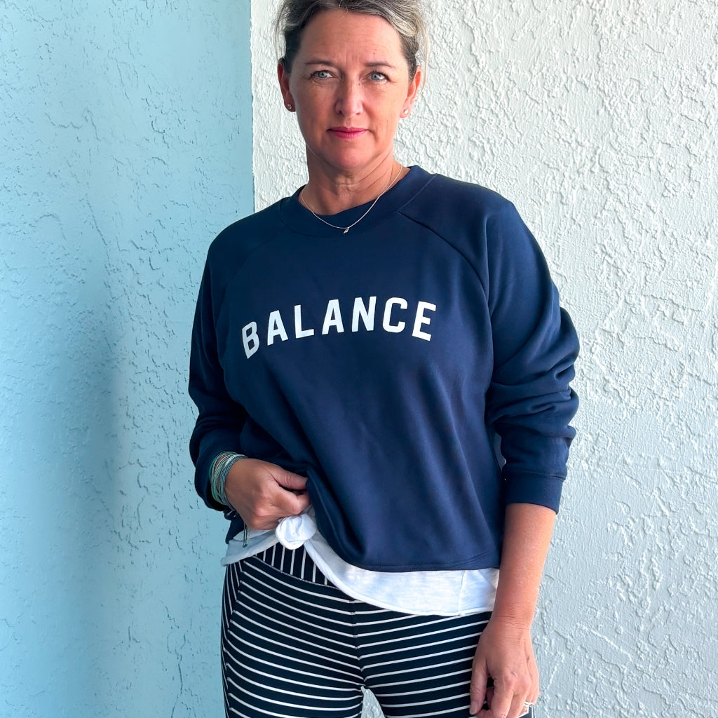 balance. wellness apparel. wellness for women. womens wellness. functional medicine. functional eating. healthy eating. health coach. wellness journey. womens active sweatshirts.